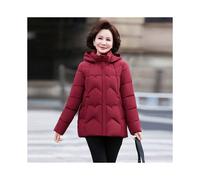 (红色, 4XL,) Middle-aged mother winter down cotton coat middle-aged and elderly women's thickened cotton coat short coat