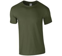 (4XL, Military Green) Gildan Mens Short Sleeve Soft-Style T-Shirt