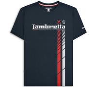 (4XL, Navy) Lambretta Mens Fade Racing Stripe Short Sleeve T-Shirt