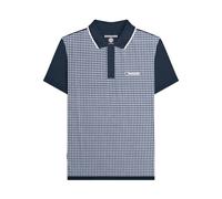 (4XL, Navy) Lambretta Mens Gingham Polo Shirt