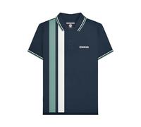 (4XL, Navy/Smoke Blue) Lambretta Mens Vertical Stripe Polo Shirt