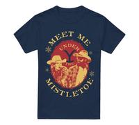 (4XL, Navy) Yellowstone Mens Meet Me Under The Mistletoe Christmas T-Shirt