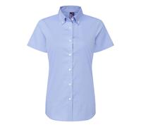 (4XL, Oxford Blue) Premier Womens/Ladies Supreme Oxford Short-Sleeved Formal Shirt