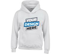 (4XL) Personalised Mens Custom Printed White Hoodie Hooded Sweatshirt Logo Printing