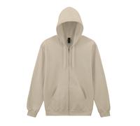 (4XL, Sand) Gildan Mens Softstyle Midweight Full Zip Hoodie