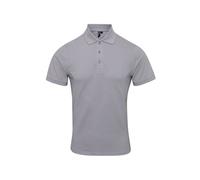 (4XL, Silver) Premier Mens Coolchecker Plus Pique Polo With CoolPlus