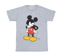 (4XL, Sports Grey) Disney Mens Mickey Mouse Angry Look Down T-Shirt