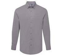 (4XL, Steel) Premier Mens Supreme Oxford Long-Sleeved Formal Shirt