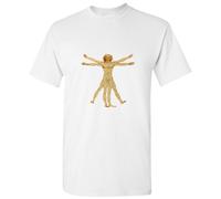 (4XL) The Vitruvian Man Leonardo Da Vinci Science Men White Classic T Shirt Tee Tops