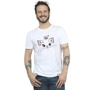 (4XL, White) Disney Mens Classics Marie Face Pocket T-Shirt