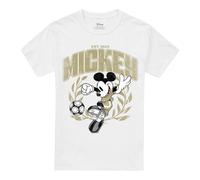 (4XL, White) Disney Unisex Adult Mickey Mouse Laurel Football T-Shirt