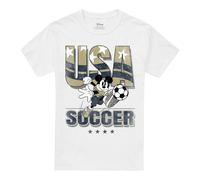 (4XL, White) Disney Unisex Adult USA Soccer Mickey Mouse T-Shirt