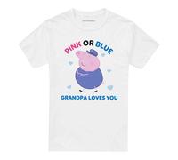 (4XL, White) Peppa Pig Unisex Adult Pink Or Blue Grandma Pig Loves You T-Shirt
