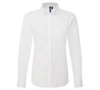 (4XL, White) Premier Womens/Ladies Supreme Oxford Long-Sleeved Shirt