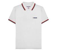 (4XL, White/Red) Lambretta Mens SS25 Triple Tipped Polo Shirt