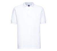 (4XL, White) Russell Mens Ripple Collar & Cuff Short Sleeve Polo Shirt