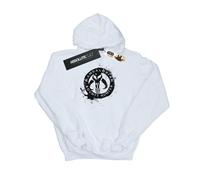 (4XL, White) Star Wars Mens The Mandalorian Bounty Hunter Splatter Skull Hoodie
