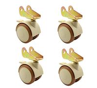 4xRubber Swivel Castor Wheel,Furniture Caster,Diameter 47mm(2in),Mute,Suitable for Small Furniture,Crib (Foldable Bracket 20mm)