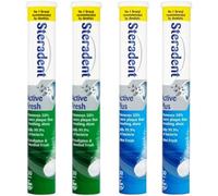 4xSteradent Active Fresh & Active Plus Denture Cleaning Tablets - Daily Denture Cleaning Bundle 120 Tablets - Pack of 4