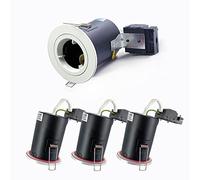 4XSweier 90 Minutes Fir GU10 LED Recessed Spotlight,White Ceiling Light，Complete with GU10 lampholder Junction Boxm, IP20 Downlight.(Not Including Bulb)