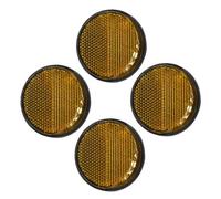 4xTrailer Round Reflectors Yellow Amber,Side Caravan Reflectors,Self Adhesive Reflectors Stick-on Reflective for Gate Posts,Reflectors E4 Approval for Vehicles Bike Lorry (Yellow-4PCS)