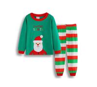 (4Y Height 100cm, 2PCS Set1) 2PCS Printing Christmas Elk for Children 2-7Y New Year Homewear Boys and Girls Long Sleeve Pant Set Stripe Santa Claus Nighsleep