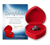 4youDesign Real Shooting Star in Heart Box with Personalised Dedication Certificate Real Meteorite as a Lucky Charm and Gift for Valentine's Day, Birthday, Christening or Birth