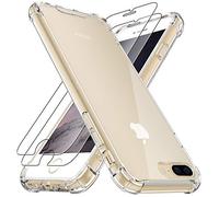 4youquality Case for iPhone 7 Plus and iPhone 8 Plus with [2-Pack] Tempered Glass Screen Protectors, Advanced Air Cushion Drop Protection, Shockproof Transparent Clear Bumper Phone Case Cover