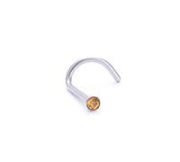 4youquality Surgical Steel Small Gem Crystal Screw Nose Stud Ring Body Piercing UK Seller (Gold)