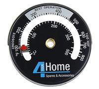 4YourHome Magnetic Fire Stove Flue Thermometer, Black