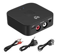 5.0 Bluetooth Audio Receiver Adapter 3.5mm AUX or RCA Input NFC Wireless Bluetooth Extender Wireless Receiver with Dual Interface for Car Laptop Speaker Home Stereo Theater Amplifier Audio Headphone