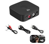 5.0 Bluetooth Audio Receiver Adapter, 3.5mm AUX or RCA Input NFC Wireless Bluetooth Receiver, Bluetooths Adapter for Car Laptop Speaker Home Stereo Theater Amplifier Audio Headphone(Black)