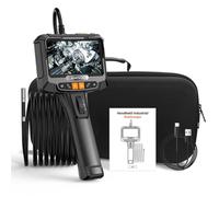 5.0'' IPS Screen 360° Two-ways Steering Waterproof Handheld Industrial Endoscope 8mm Single Lens 2 Meters Cable HD1080P Sewer Car Piping Inspection Camera Borescope