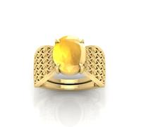 5.00 Carat Unheated Untreatet A+ Quality Natural Yellow Sapphire Pukhraj Gemstone Gold Plated Ring For Women'S And Men'S (Lab Certified)-B0CTXFMLMRNAMZ