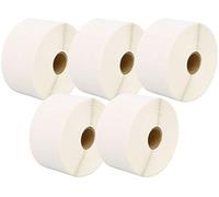 5,000 Compatible Zebra 50mm x 25mm White Direct Thermal Labels (1000 Labels per Roll) for Zebra Type Printers - Five Rolls
