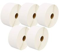5,000 Compatible Zebra 52mm x 38mm White Direct Thermal Labels (1000 Labels per Roll) for Zebra Type Printers - Five Rolls