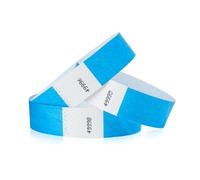 5,000 WristCo Neon Blue Tyvek Wristbands for Events - Tamper-Proof Design & Fluorescent Color Prevent Reuse Premium-Grade Bracelets for Hospital & Medical ID, Party & VIP Identification
