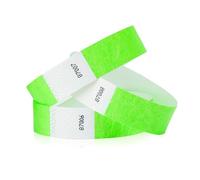 5,000 WristCo Neon Green Tyvek Wristbands for Events - Tamper-Proof Design & Fluorescent Color Prevent Reuse Premium-Grade Bracelets for Hospital & Medical ID, Party & VIP Identification