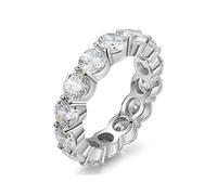5.00mm 925 Sterling Silver Cubic Zirconia Fashion Ring - Eternity, Engagement, Wedding Band, Silver, Cubic Zirconia