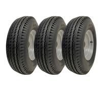 5.00x10 Trailer Tyre & Wheel 4 stud 100mm PCD 72N Load Capacity 355kg (Set of 3)