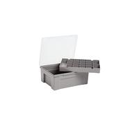 5.04.01 38cm Plastic Organiser Box with 19 Division Tray, Soft Grey