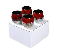 5.07oz Ceramic Kiln Espresso Cup Set - Japanese Tea Cup - Creative Potbelly Cup-Kiln turn red -100ml four pack-101-200ml