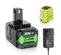 5.0Ah 18V P108 Replacement Battery with Split Charger for Ryobi One Battery, Compatible with ryobi 18v battery P108 P104 P105 P106 P107 P109 RB18L50 RB18L40 RB18L25 RB18L50 RB18L25 with LED Indicator