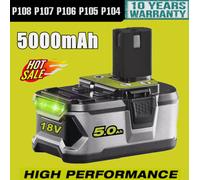 5.0AH For Ryobi 18V Battery P108 Lithium Battery RB18L50 RB18L40 P104 18 Volt