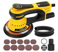 5.0mm Random Orbital Sander Brushless, 350W| 230V| 6 Variable Speed |MAX 10000rpm, Dust Collection System Sanders Machine with 20 Sanding Paper for Woodworking and Car Polishing