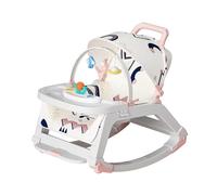 5-1 Baby Bouncer Ifant Seat，Baby Bouncer and Push Walker Cambo，Ifant to Toddler Adjustable Bouncer Chair，Portable Rocker Chair with Wheels,Toy Snack Tray and Canopy for Outdoor，0-36 Months