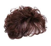 5.1" Curly Synthetic Hair Topper with Bangs Breathable Toppers Hair Pieces Fluffy Clip in Natural Wig for Thinning or Loss Dark Brown