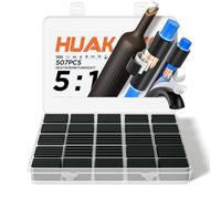 5:1 Heat Shrink Tubing Kit 507 PCS, Industry-Leading 5:1 Ratio Shrink Wrap Tubing Adhesive Lined, Heat Shrink Wire Connectors, Marine Grade Dual Wall, Waterproof Electrical Wire Connector (Black)