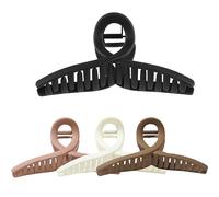 5.1 Inch Extra Large Claw Clips for Thick Hair and Long Hair 4 Pack Xl Jumbo Claw clips Oversized Matte Non-slip Hair Clips for Women Big Strong Hold Jaw Clip Neutral Colors (BK+WH+CO+OG)