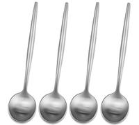 5.1 Inches Tea Spoons,SS18/10 Satin Finishing Coffee Spoons,Small Demitasse Spoon for Espresso,Mini Stirring Spoon for Dessert,Set of 4 Solid Round Teaspoons